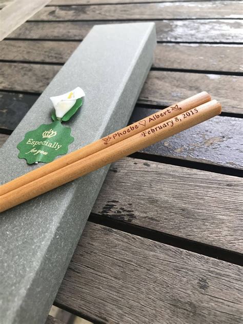 Personalized Engraved Wooden Chopsticks light Brown With - Etsy