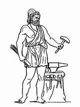 Hephaestus Striking A Sledge Hammer Coloring Page  Free Printable sketch template