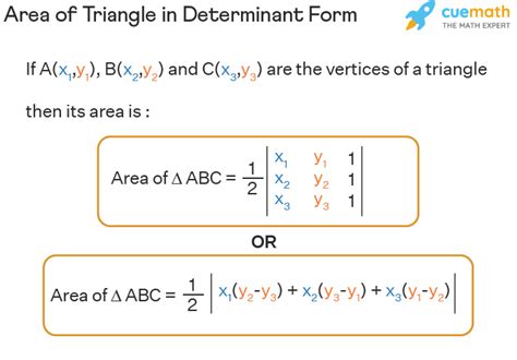 Area of Triangle in Determinant Form - Formula, Application, Examples