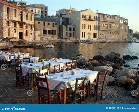 Chania Restaurant stock image. Image of dinner, table - 18265193