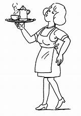 Waiter And Waitress  Coloring Pages sketch template