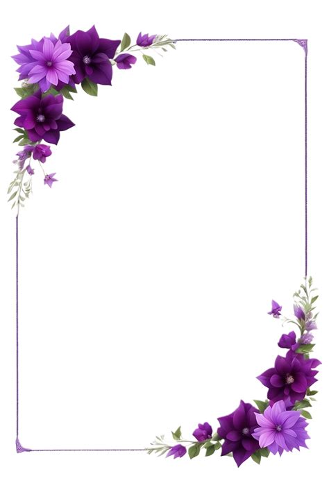 Purper bloem grens kader PNG transparant achtergrond ai generatief 28715097 PNG