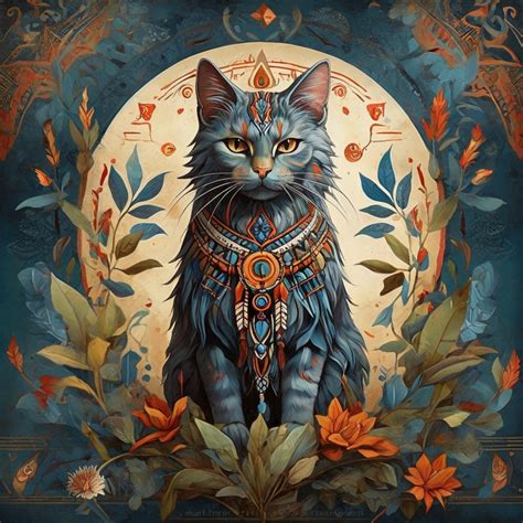 Native American Mystic Cat Art Free Stock Photo - Public Domain Pictures