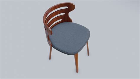 3D model Rounded Back Modern Wood Dining Chair VR / AR / low-poly ...