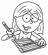 Girl Doing The Task Of homework coloring page  Coloring Pages sketch template