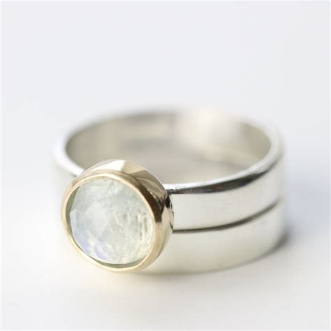 Moonstone ring, moonstone and gold ring, rose cut moonstone | Charlotte Bezzant Jewellery