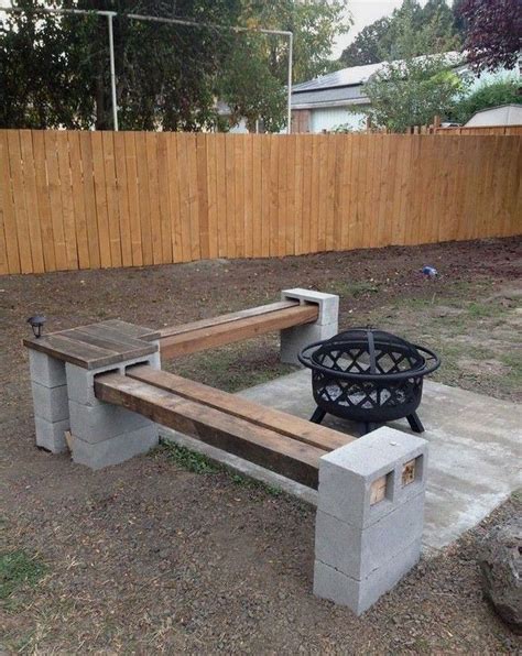 Top 40 DIY Cinder Block Outdoor Bench in 2023 | Backyard seating, Fire ...