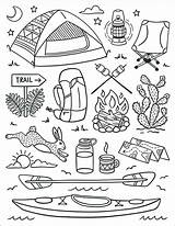 Easy Camping Coloring Pages sketch template