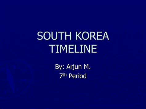 SOUTH KOREA TIMELINE