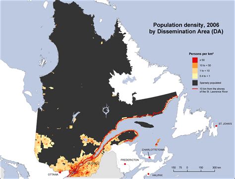 Population Density, Québec, 2006