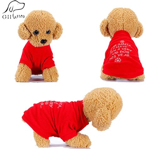 Winter Dog Clothes Pet Jacket Pomeranian Christmas Coat Cloth for Small Dogs Warm Clothes Red ...