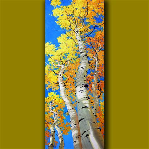 Oil Contemporary Large Art painting Tall & Skinny Vertical | Etsy Birch Tree Art, Birch Tree ...