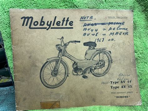 Mobylette av44 av43 moped old 1964 original parts book | eBay