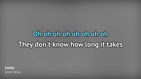 Jason Mraz – Lucky | Karaoke 🎵