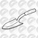 Coloring Trowel Outline Tools Gardening Clipart Hand Drawing Small  sketch template