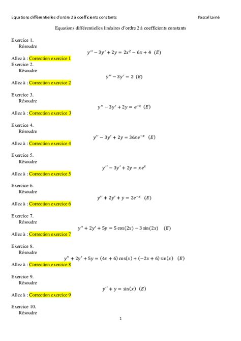 solution homogène équation différentielle