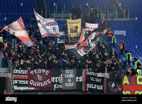 Cremonese fans during football Italy cup Match, Stadio Olimpico, As Roma v Cremonese ,01st ...