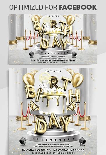 White Exclusive Birthday Facebook Premium Social Media Template PSD | by Elegantflyer