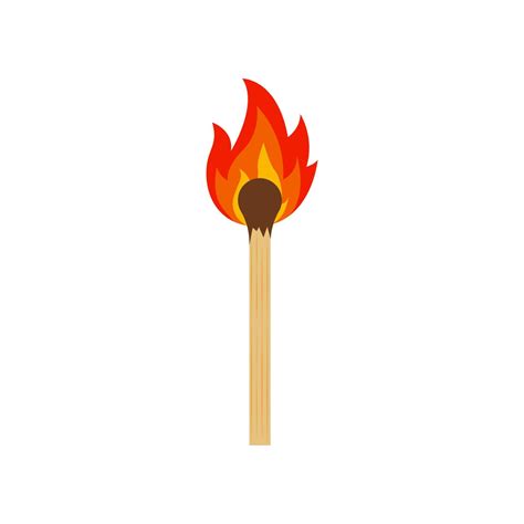 Burning match vector isolated on white background 7463774 Vector Art at ...