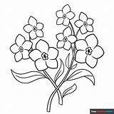 Forget Me Not Flowers Coloring Page  Easy Drawing Guides sketch template