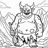 Coloriage Ogre Mechant Geant Ausmalbild Ausmalbilder Trolls Gremlin  sketch template