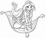 Jasmine On The Carpet From Aladdin Coloring Page  Free Printable sketch template
