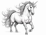 Colorful Unicorn Adult Coloring Sheet  Coloring Page sketch template