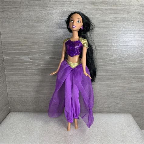 2006 DISNEY'S ALADDIN Princess JASMINE Barbie Doll Mattel Long Black Hair $12.99 - PicClick