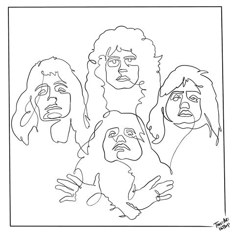 I drew the Queen II album cover with a single infinant line : r/queen