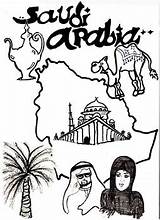 SAUDI ARABIA COLORING PAGE By BOTANICALASIA CAFE  TpT sketch template