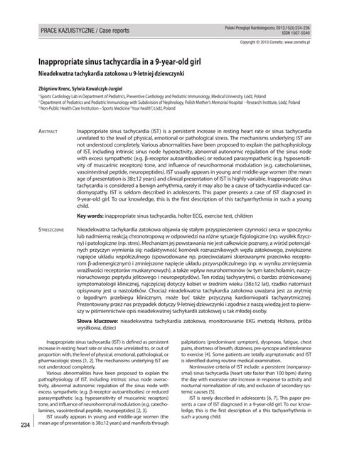 (PDF) Inappropriate sinus tachycardia in a 9-year-old girl