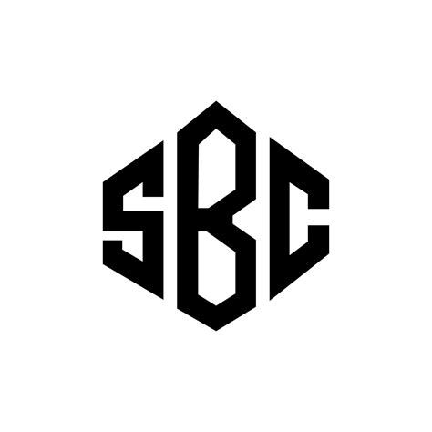 diseño de logotipo de letra sbc con forma de polígono. diseño de ...