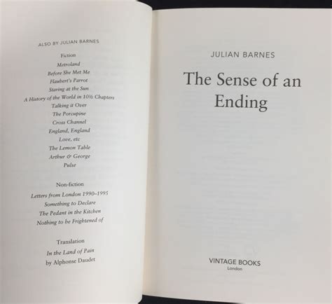 The Sense of an Ending (Vintage Books, 2012) – Julian Barnes Bibliography