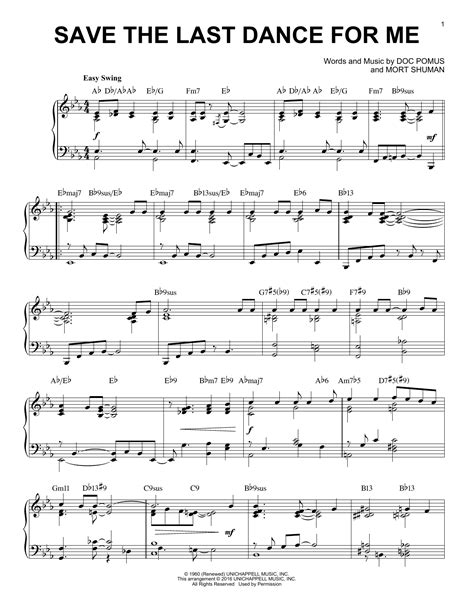 Save The Last Dance For Me | Sheet Music Direct