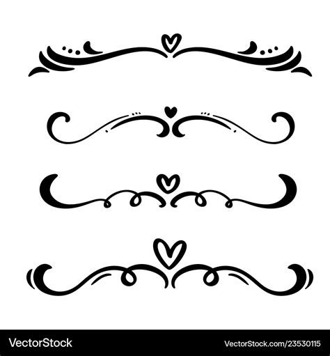 Vintage line elegant dividers and Royalty Free Vector Image