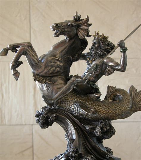 Poseidon On Sea Horse Statue