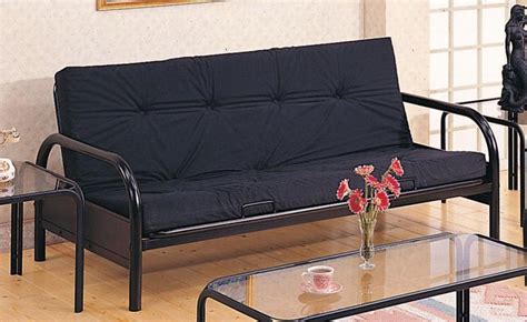 Casual Metal Futon Frame and Mattress Set