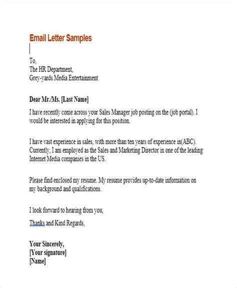 How To Write Email Job Application Letter