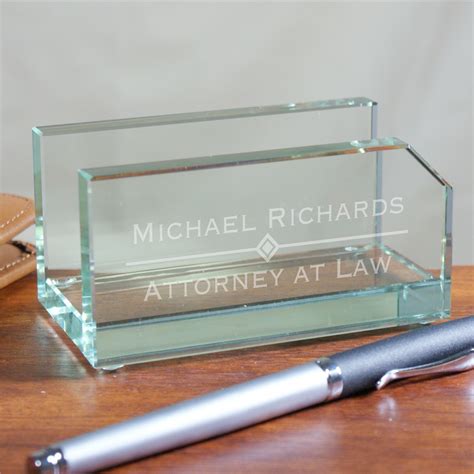 Personalized Glass Business Card Holder |GiftsForYouNow.com