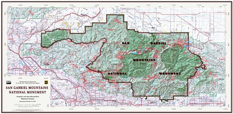 San Gabriel Mountains National Monument October 2014 Map by US Forest ...