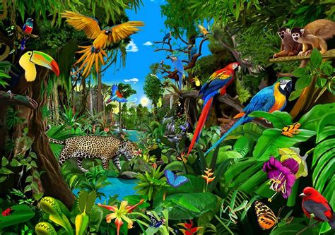 422 Gerald | Jungle art, Rainforest art, Rainforest animals