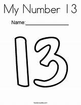 Number 13 Coloring Page For Kids sketch template