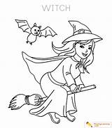 Witch Coloring Page Printable sketch template