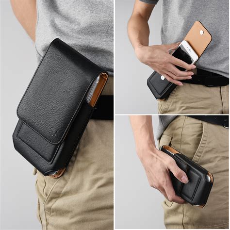 Vertical Luxmo Leather Belt Clip Pouch Holster Phone Holder Horizontal Black Tan ...