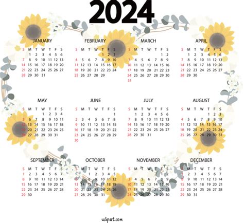 Flower Printable Calendar 2024 - 2024 CALENDAR PRINTABLE