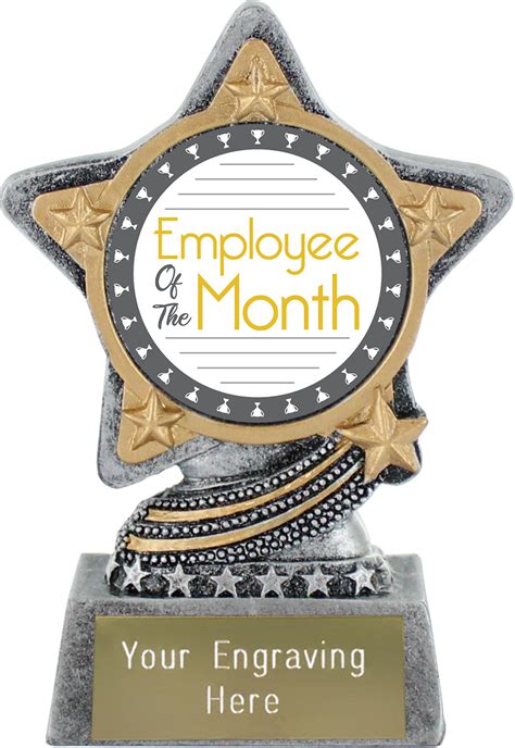 Employee Of The Month Trophy by Infinity Stars Antique Silver 10cm (4")