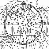 Circus Female Acrobat Coloring Page For Kids 34328741 Vector Art At  sketch template