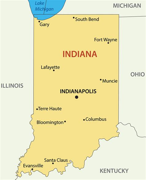 Map of Indiana - Guide of the World