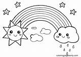 Rainbow Coloring Pages  For Kids And Adults sketch template