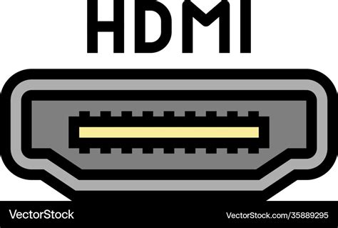 Hdmi port color icon Royalty Free Vector Image